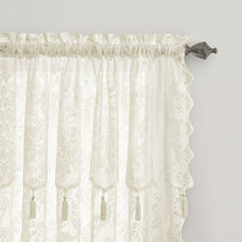 Kate Aurora Shabby Chic Lace Single Curtain Panel With An Attached Valance - 52 in. W x 84 in. L, Ivory/Off White