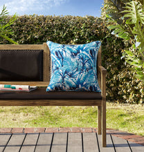 Kate Aurora 2 Piece Blue Tropical Floral Indoor/Outdoor Oversized & Overfilled Zippered Throw Pillow - 20" X 20"