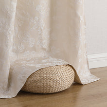 Kate Aurora 2 Piece Maxie Floral Grommet Top Window Curtain Panels - 84 in. Long - Beige