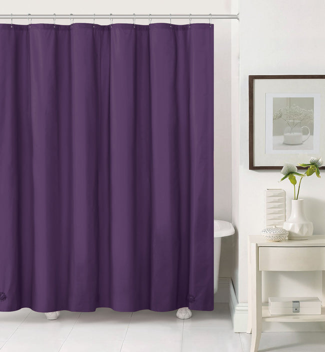 Heavy Duty Purple 10 Gauge Hotel Non-Toxic Odor Free PEVA Shower Curtain Liner - Mold & Mildew Resistant