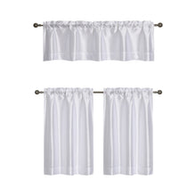 Kate Aurora Parisian Living Complete 3 Piece Lightweight Sheer Cafe Kitchen Curtain Tier & Valance Set - White