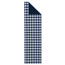 Kate Aurora Country Farmhouse Living Reversible Buffalo Plaid/Solid Table Runners - 13 in. W x 36 in. L, Blue
