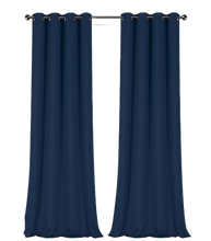 GoodGram 2 Pack: Hotel Thermal Grommet 100% Blackout Curtains - 52 in. W x 63 in. L, Monterey Navy