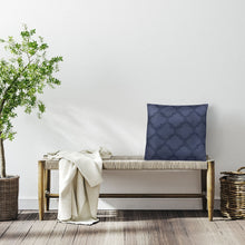 Kate Aurora Maison Textured Quatrefoil Clover 18" X 18" Filled Accent Throw Pillow - Navy Blue