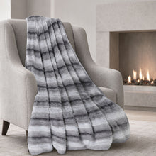 Kate Aurora Ultra Soft & Plush Faux Fur Gray And White Fuzzy Accent Throw Blanket - 50 in. W x 60 in. L