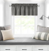 Kate Aurora Coastal Hamptons Living Textured Rod Pocket  Window Valance - Gray