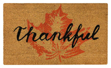 Kate Aurora Fall Harvest Thankful Leaf Bristled Outdoor Welcome Mat - 18"x30"