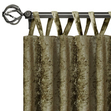 Kate Aurora Park Avenue 2 Piece Criss-Cross Tab Top Velvet Window Curtain Panels - 84 in. Long - Moss