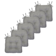 Kate Aurora Country Living Plush Solid Colored Country Farmhouse Reversible Chair Cushions/Pads With Tear Proof Ties - Gray -