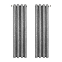 GoodGram Montauk Accents 2 Piece Grommet Top Sparkly Metallic Light Filtering Window Curtains - 84 in. Long - Gray