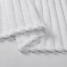 Kate Aurora Modern Lux Ultra Soft & Plush Ribbed Accent Throw Blanket - 50 in. W x 60 in. L - White
