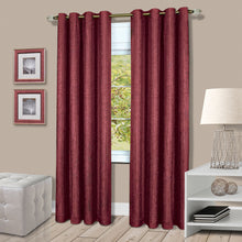 Kate Aurora  Vesper Room Darkening Grommet Top Crinkled Satin Lined Single Window Curtain Panel - 84 in. Long - Burgundy