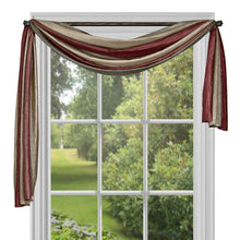 GoodGram Royal Ombre Crushed Semi Sheer Complete 3 Piece Window Curtains & Scarf Set - 42 in. W x 84 in. L, Burgundy
