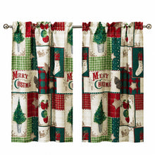 Kate Aurora Holiday Living Merry Christmas Kitchen Curtain Tier And Valance Set - 56 in. W x 36 in. L