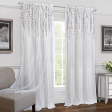 Kate Aurora Traditional Home 2 Pack Double Layered Embroidered Floral Sheer Curtains - 63 in. Long - White