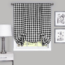 GoodGram Complete 6 Piece Country Chic Plaid Window Curtain Treatment Set - 58 in. W x 84 in. L, Black