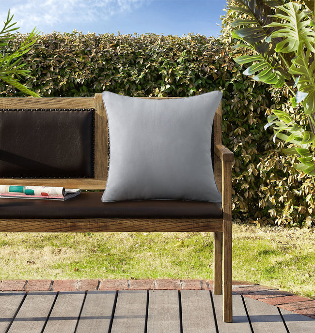 Kate Aurora 2 Piece Solid Colored Weatherproof & Water Resistant Oversized Filled Outdoor Accent Throw Pillows - 20 in. W x 2