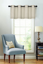 Kate Aurora Oversized Grommet Top Solid Color Window Valance - 50 in. W x 18 in. L, Monroe Linen