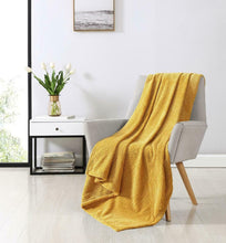 Kate Aurora Ultra Soft & Plush Herringbone Fleece Throw Blanket Covers - Gold