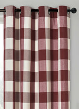 Kate Aurora Country Farmhouse Living Classic Buffalo Plaid Checkered Single Grommet Top Window Curtain Panel - 54 in. W x 84 