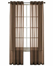 Kate Aurora Basic Home Custom Sheer Voile Grommet Top Window Curtains - 38 in. W x 84 in. L, Brown