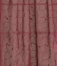 Kate Aurora Living Complete 4 Piece Linen Leaf Embroidered Complete Kitchen Curtain Set - 58 in. W x 36 in. L, Burgundy