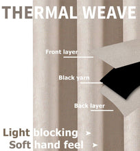 Kate Aurora Hotel Chic 2 Pack Light Filtering Grommet Top Window Curtains - 52 in. W x 84 in. L, Beige