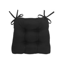 Kate Aurora Country Living Plush Solid Colored Country Farmhouse Reversible Chair Cushions/Pads With Tear Proof Ties - Black 