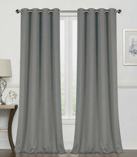 GoodGram 2 Pack: Hotel Thermal Grommet 100% Blackout Curtains - 52 in. W x 84 in. L, Monterey Charcoal