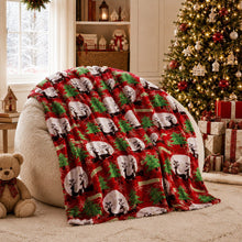 Kate Aurora Holiday Living Christmas Holiday Magical Reindeer Plush Accent Red Throw Blanket - 50 in. W x 60 in. L