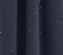 Kate Aurora 2 Piece Juvi Metallic Shooting Stars Room Darkening Rod Pocket Window Curtain Panels - Navy Blue