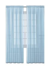 Kate Aurora Extra Long 1 Piece Baby Blue Lightweight Rod Pocket Transparent Backdrop Sheer Window Curtain - 90 in. Long