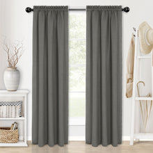 Kate Aurora 2 Piece Hamptons Coastal Living Textured Semi Sheer Rod Pocket Curtain Panels - 84 in. Long - Gray