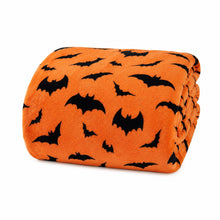 Kate Aurora Halloween Spooky Bats Rustic Orange & Black Ultra Soft & Plush Throw Blanket - 50 in. W x 70 in. L