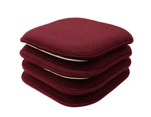 GoodGram Non Slip Chenille Premium Memory Foam Chair Cushions (4 Pack) - 16 in. W x 16 in. L, Burgundy