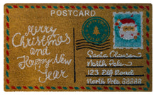 Kate Aurora Christmas Santa Postcard Bristled Coir Outdoor Welcome Mat - 18"x30"