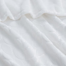 Kate Aurora Pastel Chic Embossed Leaves Ultra Plush Accent Throw Blanket - 50 in. W x 60 in. L - White