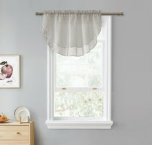 Kate Aurora Living Double Layered Sheer Rod Pocket Ascot Window Valances - 55 in. W x 24 in. L, Silver
