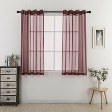 Kate Aurora Living 2 Piece Designer Sheer Voile Grommet Top Window Curtains - 20 in. W x 84 in. L, Burgundy