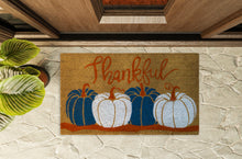 Kate Aurora Fall Harvest Thankful Pumpkins Bristled Outdoor Welcome Mat - 18"x30"
