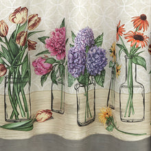 Kate Aurora 3 Piece Gardenia Florals Rod Pocket Kitchen Curtain Tier & Valance Set - 24 in. Long