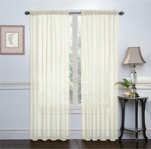 GoodGram 2 Piece Rod Pocket Elegant Sheer Voile Curtain Panels - 52 in. W x 84 in. L, Beige