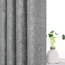 Kate Aurora 2 Piece Metallic Sparkle Thermal Grommet Blackout Curtain Panels - 52 in. W x 84 in. L, Gray