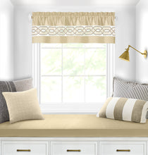 Kate Aurora Pacifico Rod Pocket Embroidered Window Valance - Tan