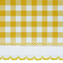GoodGram Buffalo Check Gingham Custom Window Curtain Treatments - Tiers 29 in. W x 24 in. L, Yellow