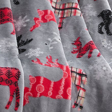 Kate Aurora Winter Woodland Christmas Reindeer & Snowflakes Accent Throw Blanket - 50" x 60"