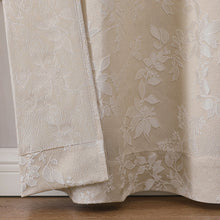 Kate Aurora 2 Piece Essence Floral Grommet Top Window Curtain Panels - 84 in. Long - Beige