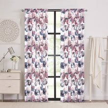 Kate Aurora Chic Living 2 Pack Semi Sheer Poppy Floral Rod Pocket Window Curtains - 84 in. Long - Blush