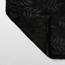 Kate Aurora Ultra Soft & Plush Hypoallergenic Pascal Leaf Accent Fleece Throw Blanket - 50" x 60" - Black