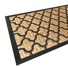 Kate Aurora Madison Chain Link Designed Coir Bristled Outdoor All Season Welcome Mat With Rubber Trim - 18"x30"